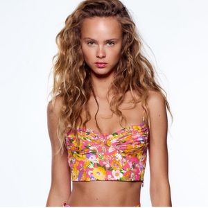 Zara floral corset tank